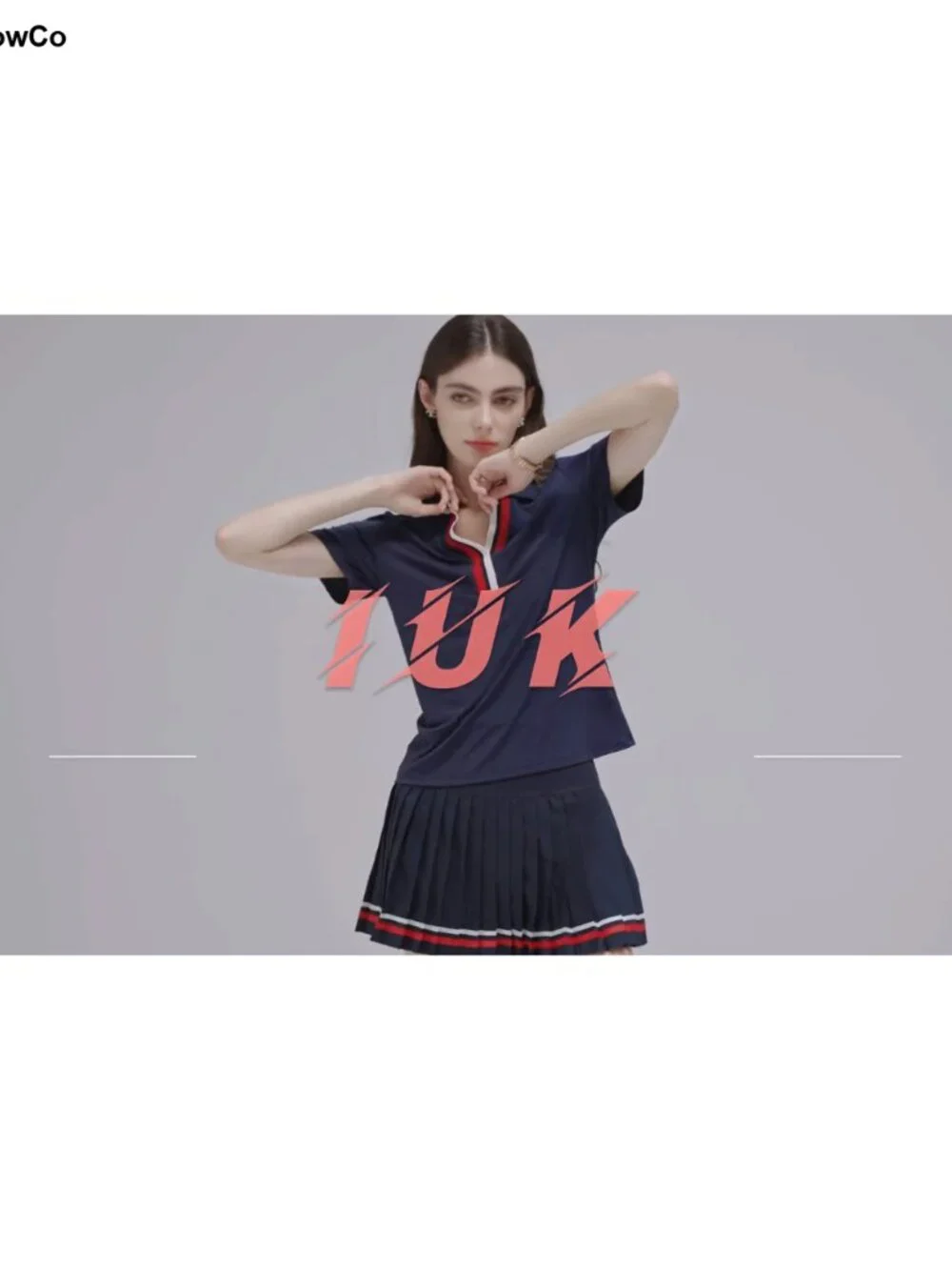 Women 2 Piece Tennis Skirt Set Pleated High Waisted Skort Golf Outfit with
